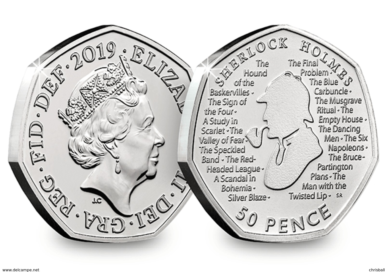 Great Britain UK 50p Coin Sherlock Holmes - Brilliant Uncirculated BU - 50 Pence