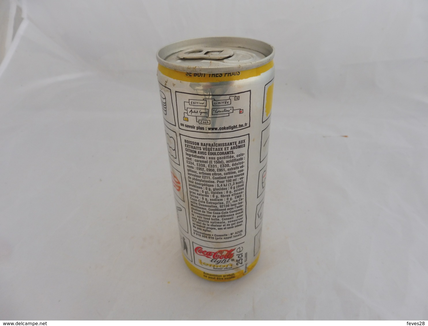 COCA COLA® LIGHT LEMON CANETTE VIDE 2004 25 Cl - Dosen