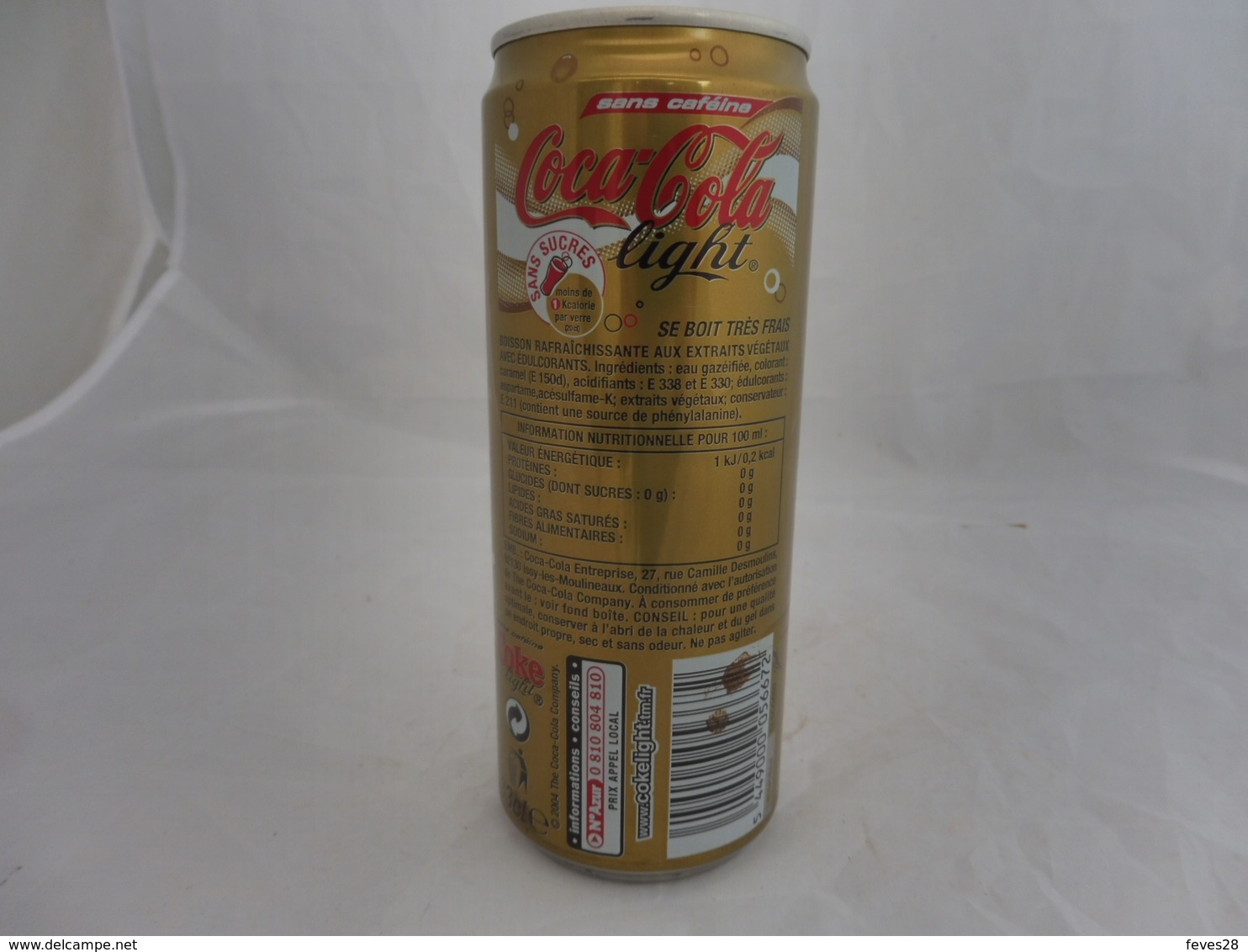 COCA COLA® LIGHT SANS CAFEINE CANETTE VIDE 2006 FRANCE 33 Cl - Cannettes