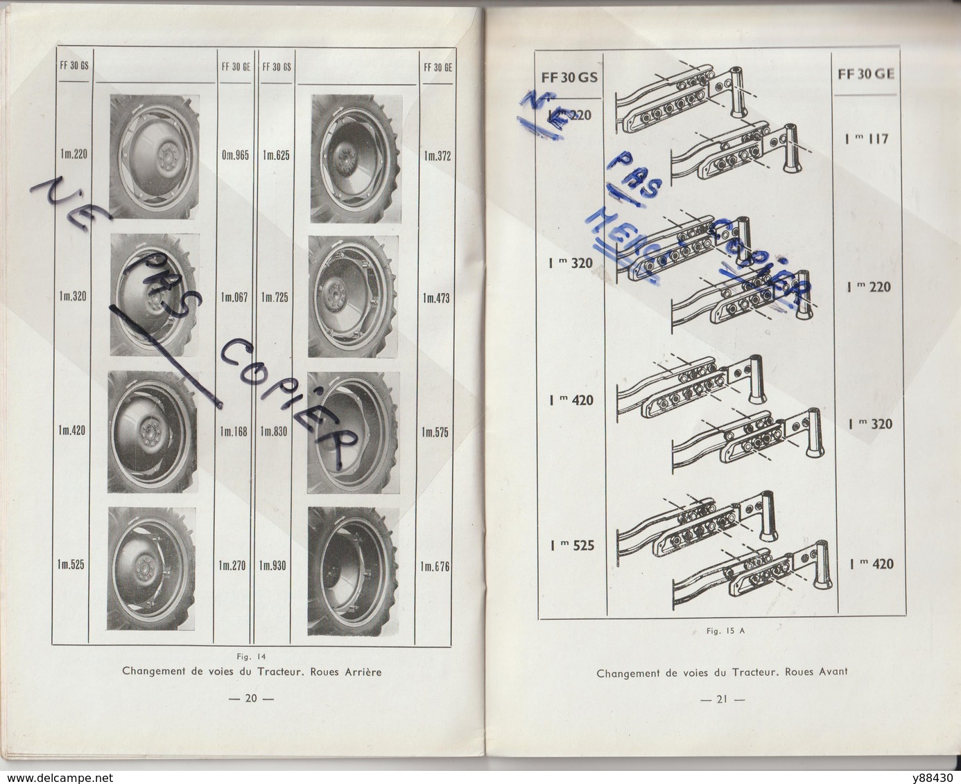 Livret pour  TRACTEUR A ESSENCE  des années 50 - MASSEY HARRIS FERGUSON - 34 pages - 16 scan