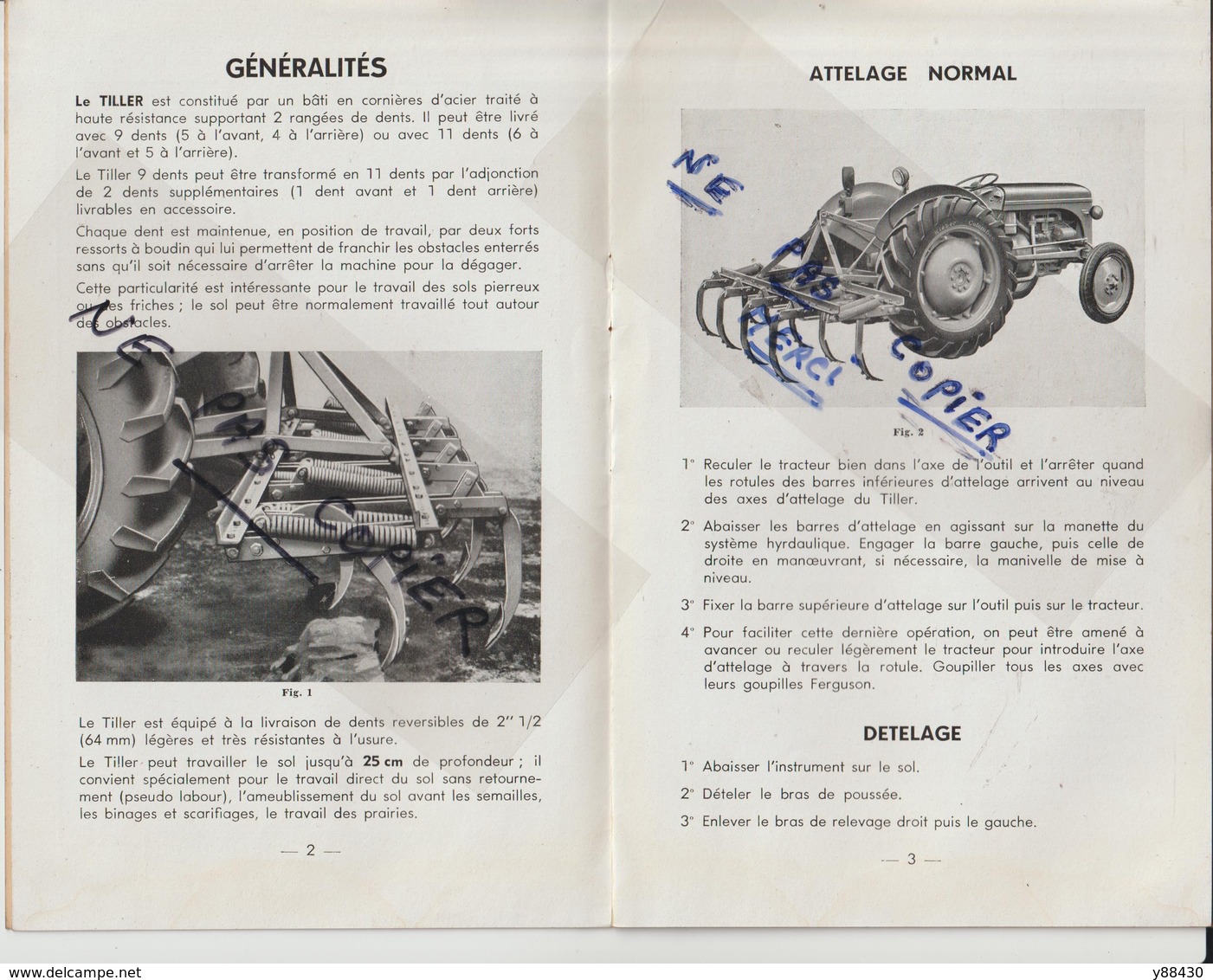 Livret Pour  TILLER CHARRUE  Des Années 50 - MASSEY HARRIS FERGUSON - 12 Pages - 7 Scan - Machines