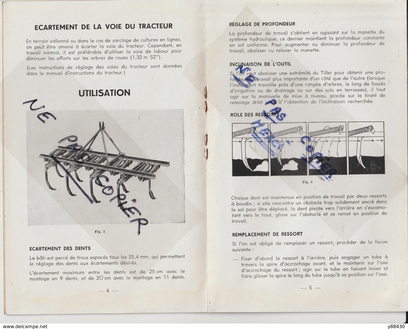 Livret Pour  TILLER CHARRUE  Des Années 50 - MASSEY HARRIS FERGUSON - 12 Pages - 7 Scan - Machines