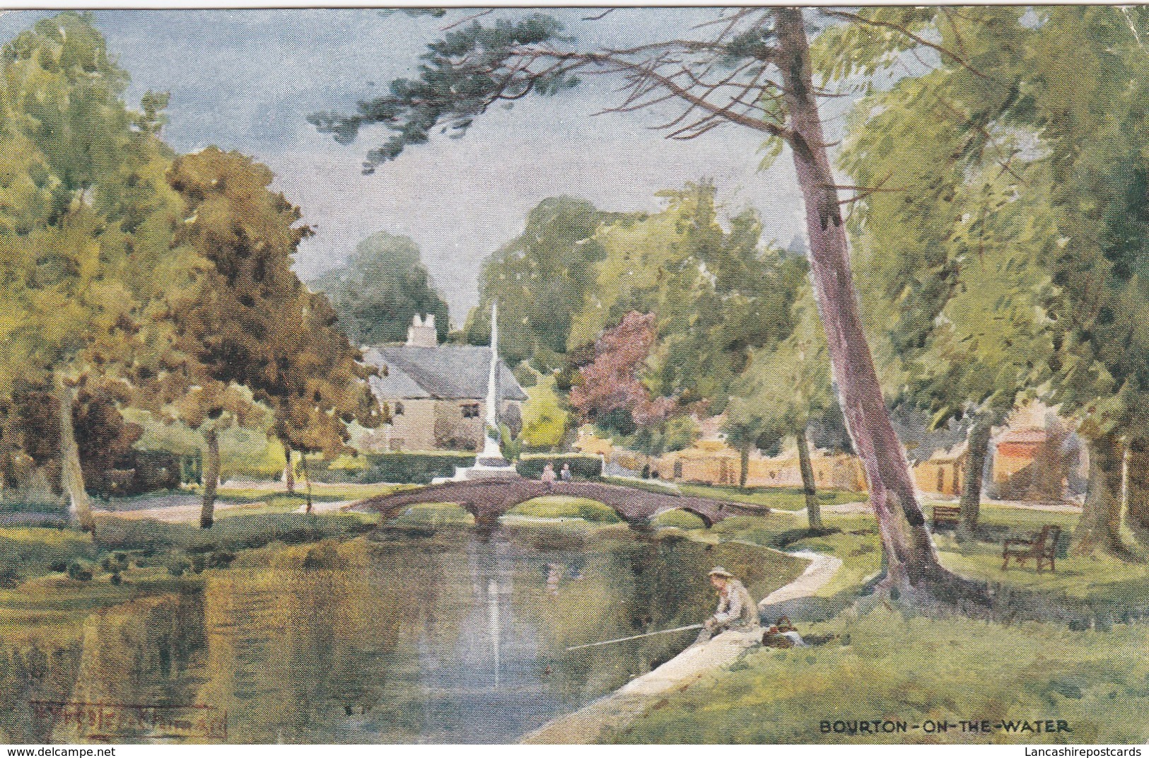 Postcard Bourton On The Water Artwork By Sylvester Stannard [ Salmon ] My Ref  B13227 - Other & Unclassified