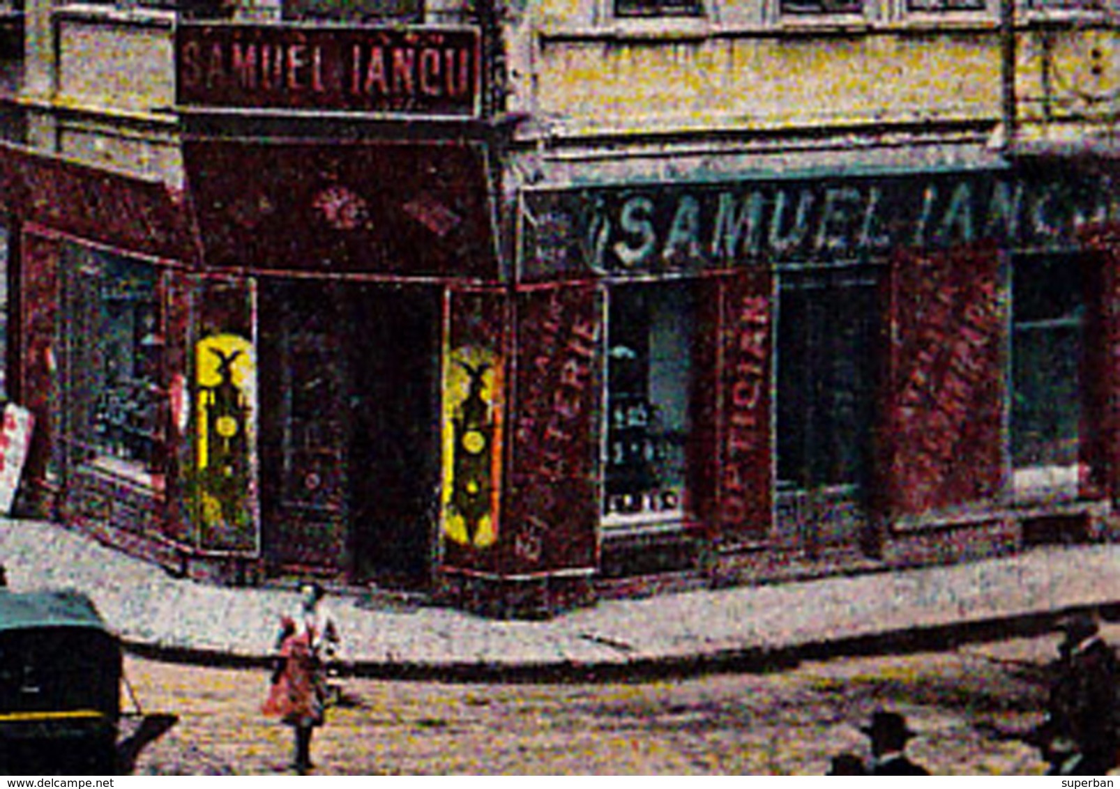 PLOIESTI : STRADA MIHAIL KOGALNICEANU - MAGAZINE : FARMACIA TRAIAN / BIJURERIE & OPTICIAN : SAMUEL IANCU ~ 1920 (ac246) - Romania