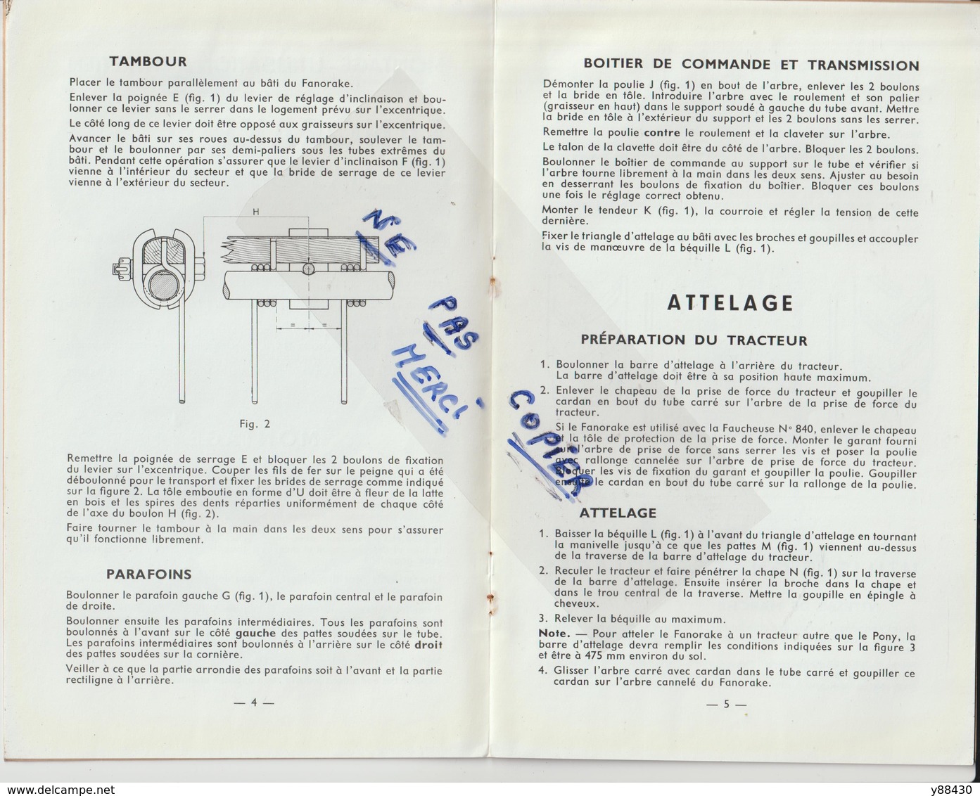 Livret Pour  FANORAKE . FANAGE RATELAGE & EPANDAGE  Des Années 50 - MASSEY HARRIS FERGUSON - 14 Pages - 9 Scan - Máquinas