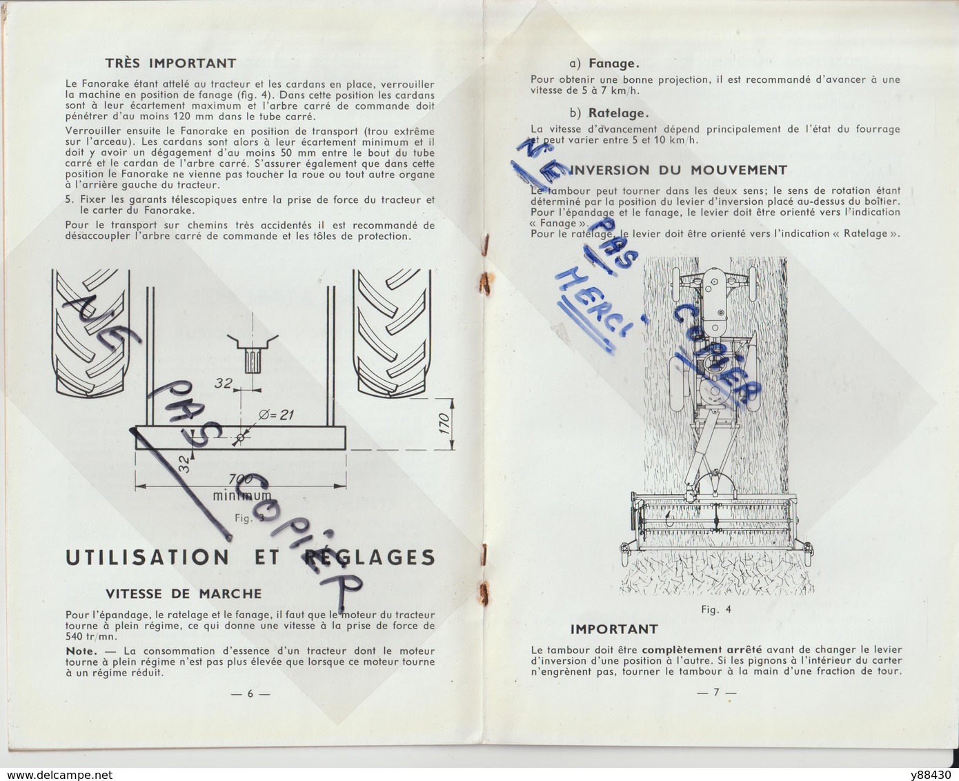 Livret Pour  FANORAKE . FANAGE RATELAGE & EPANDAGE  Des Années 50 - MASSEY HARRIS FERGUSON - 14 Pages - 9 Scan - Machines