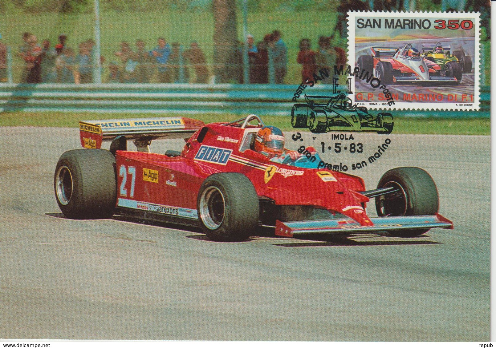 Saint Marin Carte Maximum 1983 Automobile GP Formule 1 1079 - Lettres & Documents