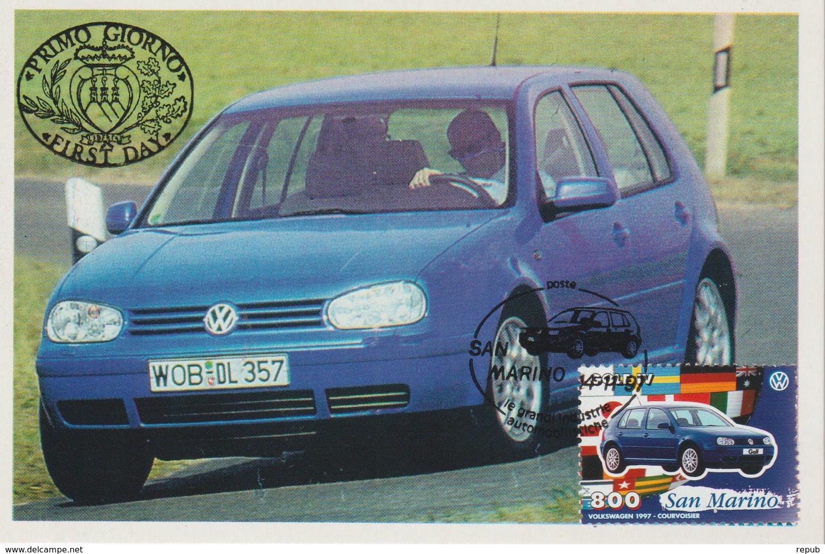 Saint Marin Carte Maximum 1997 Automobile Volkswagen 1547 - Cartas & Documentos