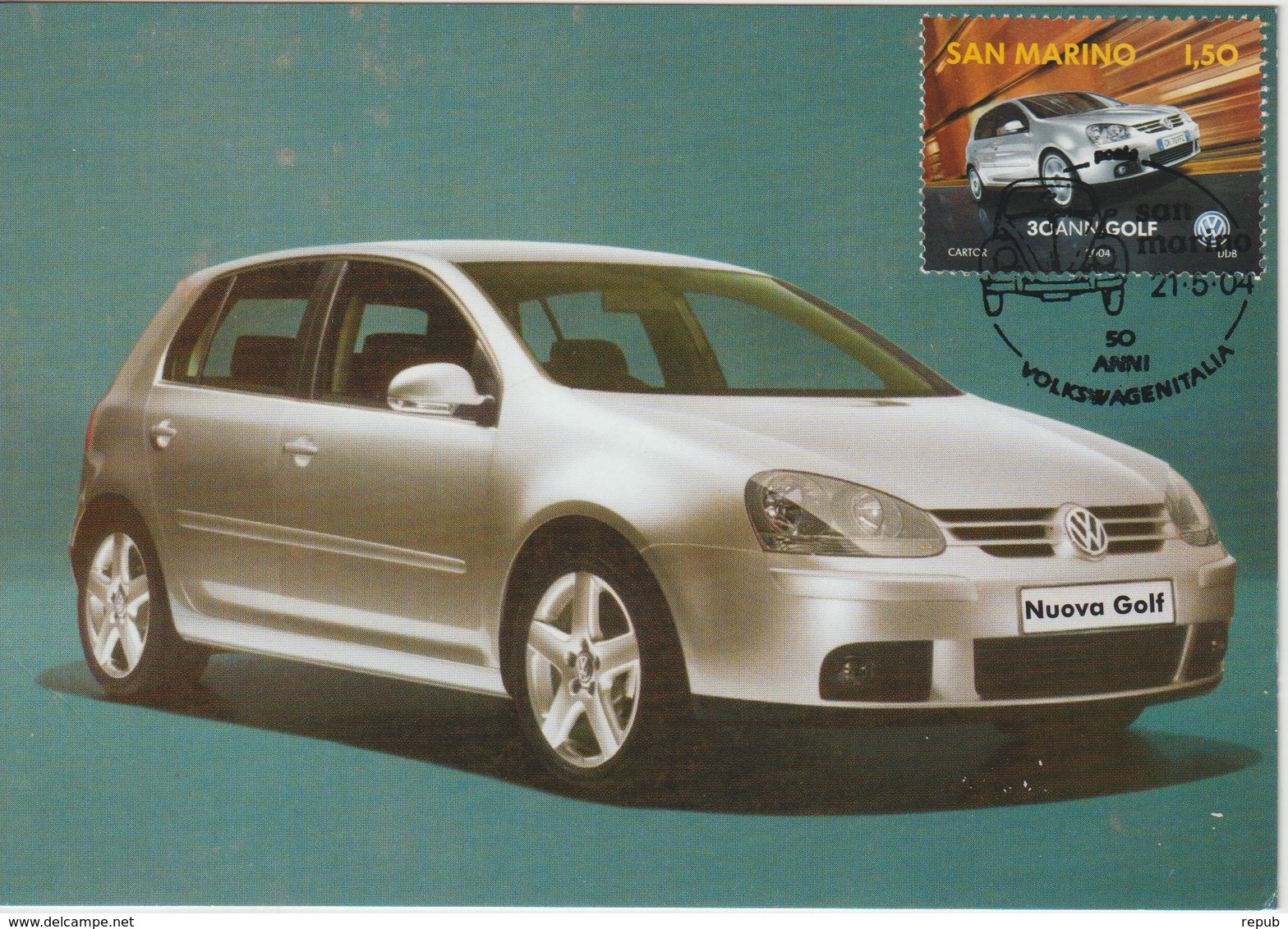 Saint Marin Carte Maximum 2004 Automobile Volkswagen 1950 - Storia Postale