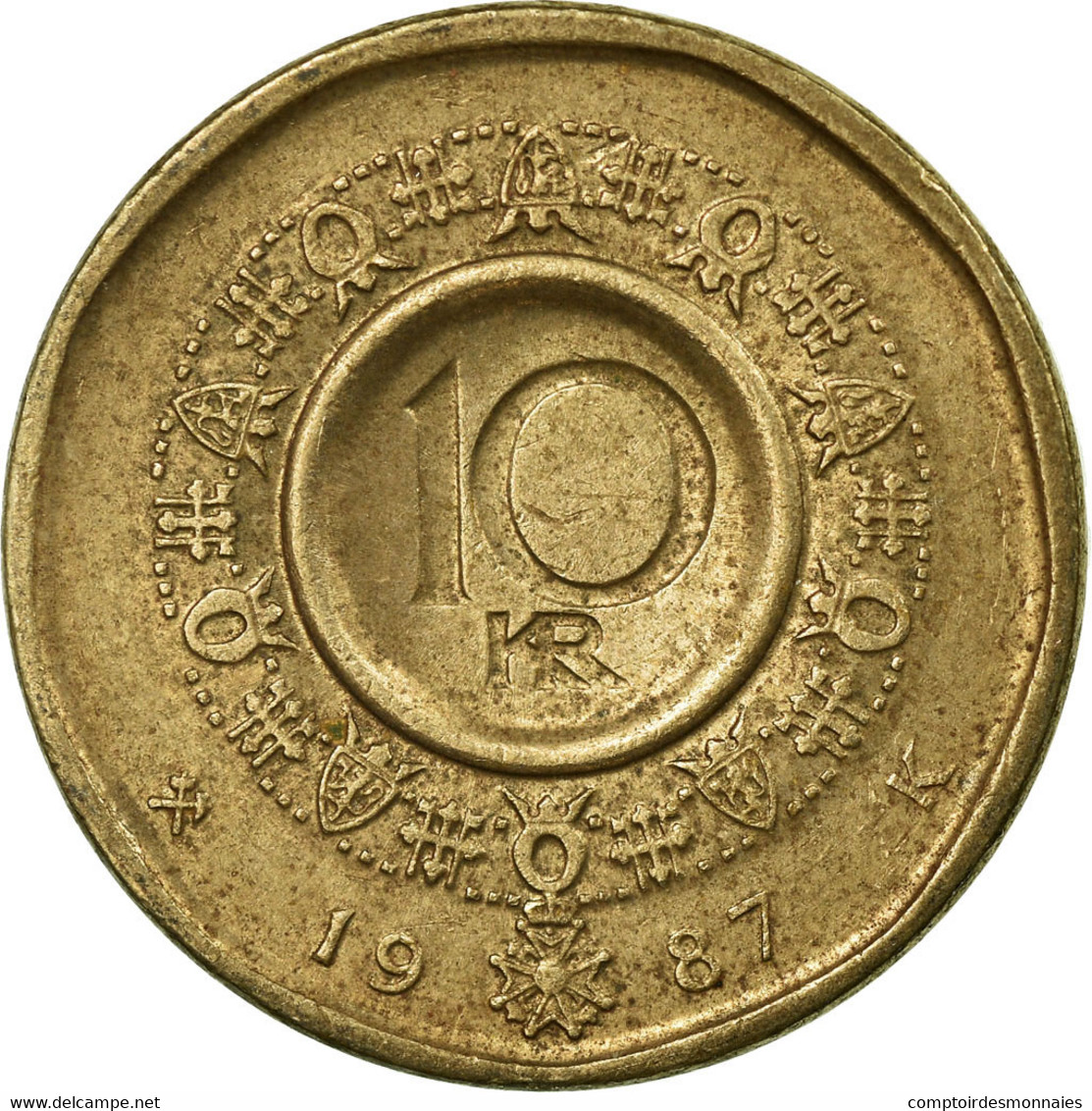 Monnaie, Norvège, Olav V, 10 Kroner, 1987, TTB, Nickel-brass, KM:427 - Norvège