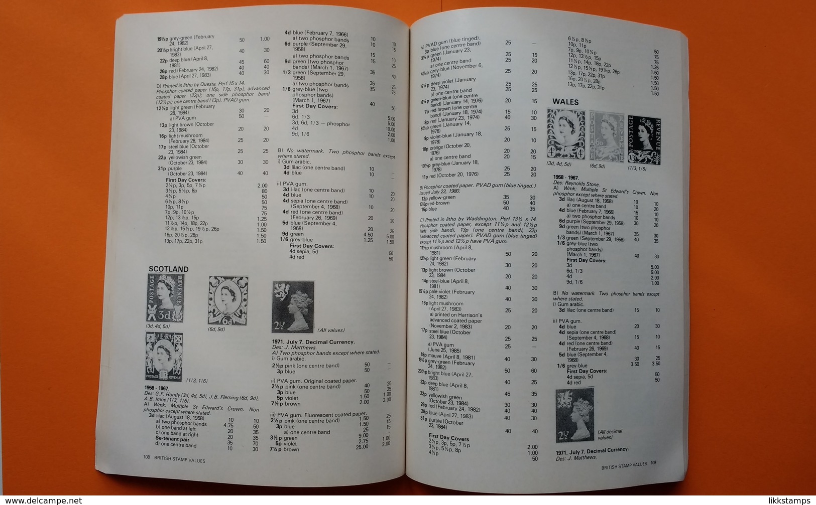 BRITISH STAMP VALUES NINTH EDITION 1986 MARKET VALUES  ( USED ) #L0069 (B7) - Gran Bretagna
