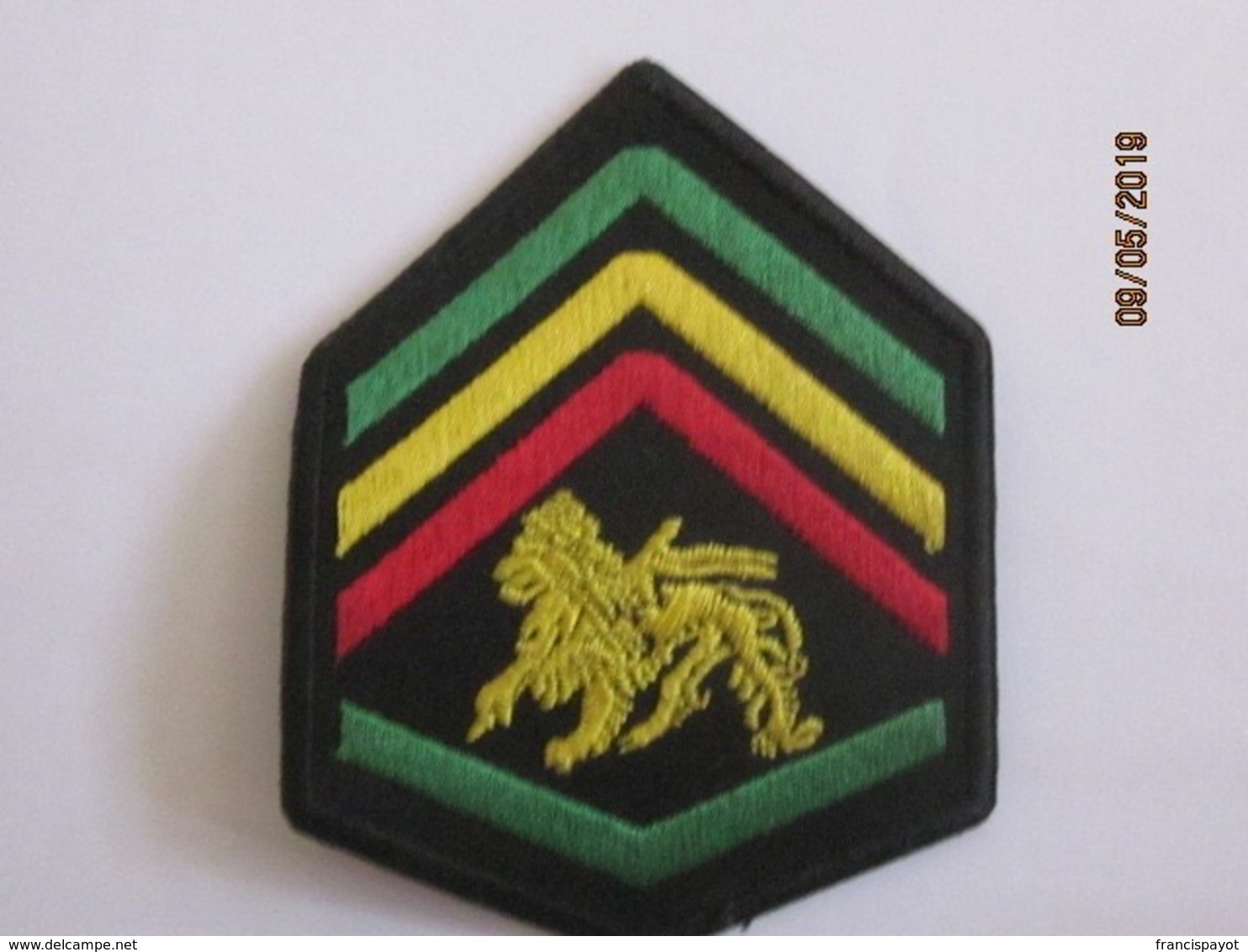 Ethiopia: Patche Sergeant Rank (fancy Or Haile Selassie's Time) - Ecussons Tissu