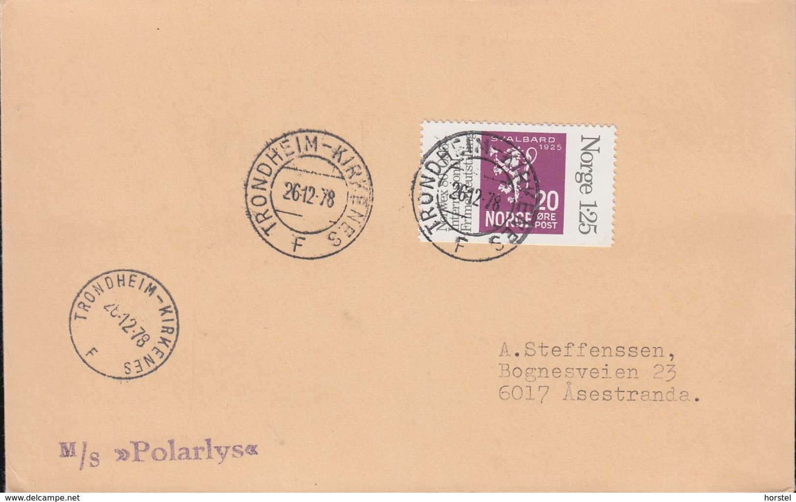 Norway - M/S Polarlys 26.12.1978 Trondheim Kirkenes - Nice Stamp - Briefe U. Dokumente