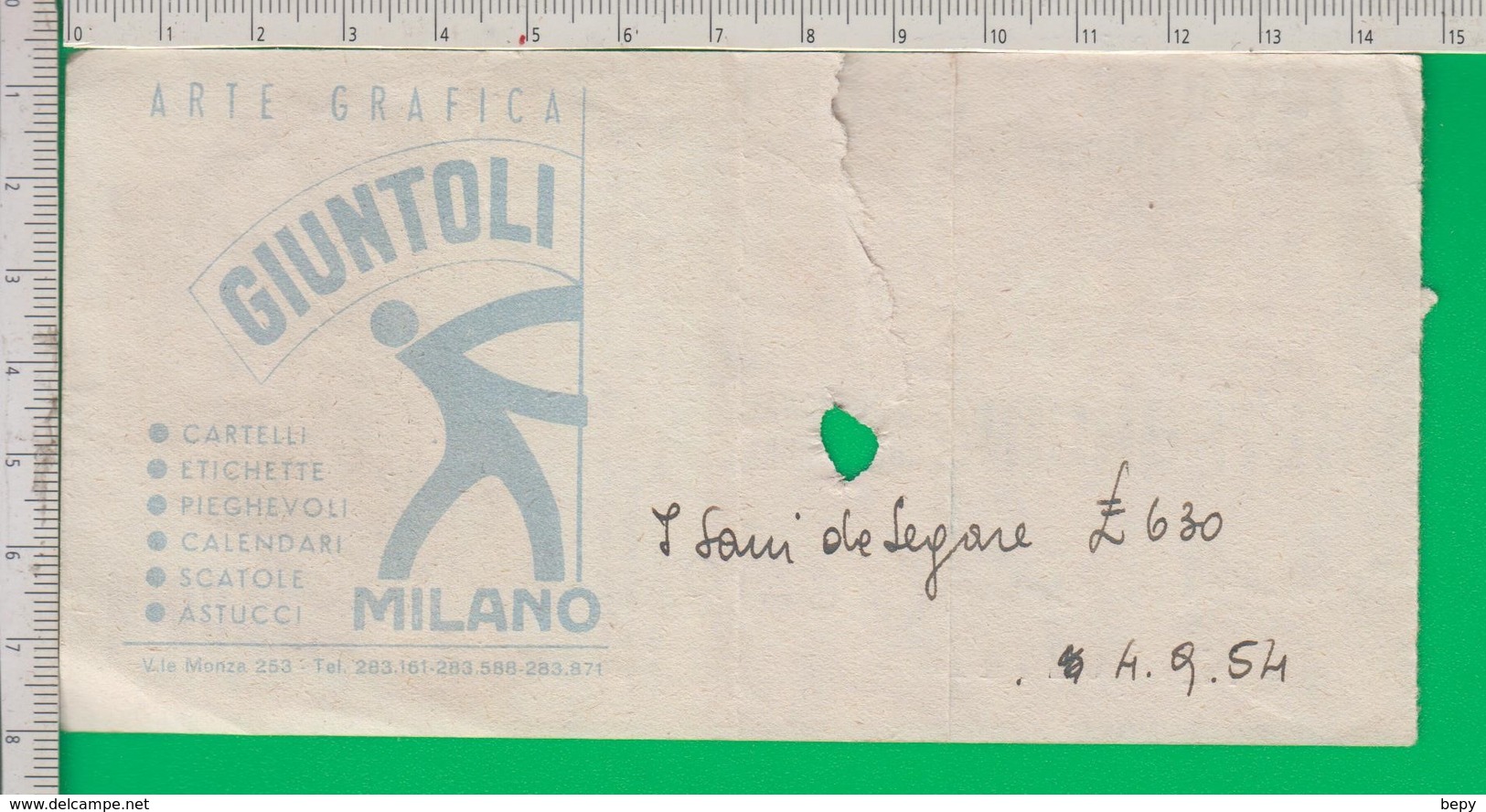 Biglietto Ingresso. TEATRO. Milano. Teatro Piccolo. Binacrin. Arte Grafica Giuntoli. Piccolo Teatro. 1954. - Biglietti D'ingresso