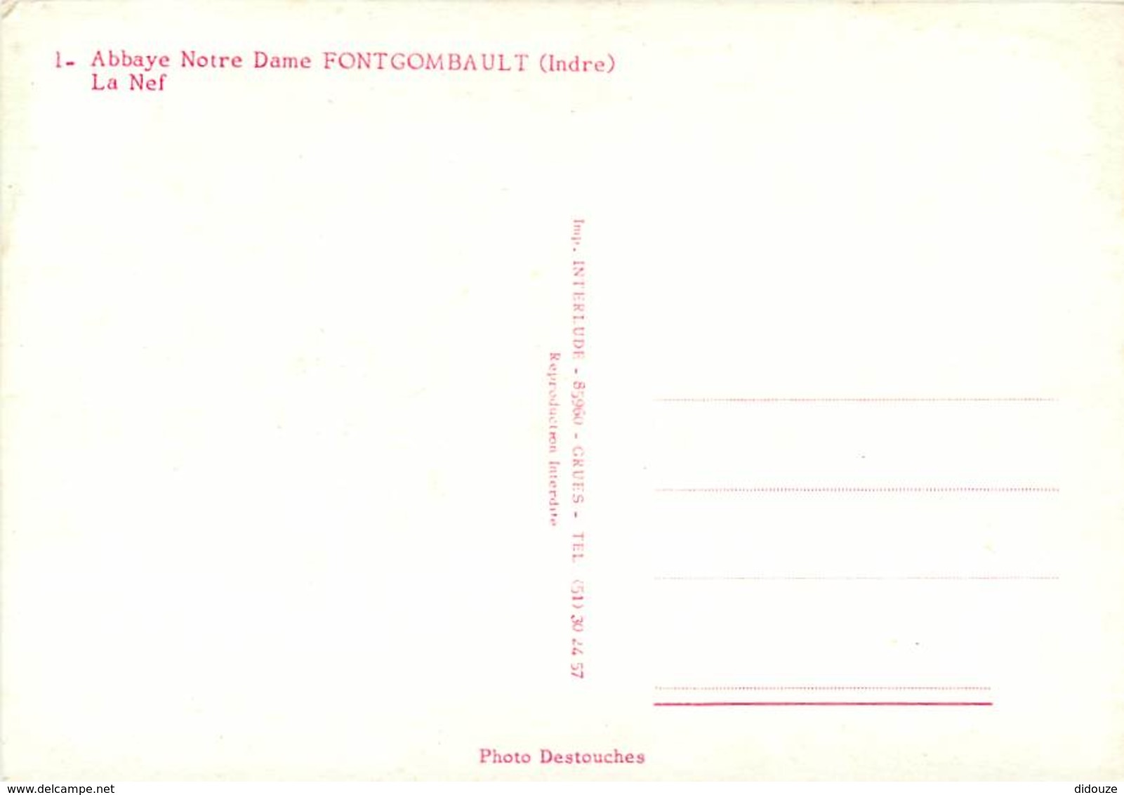 36 - Fontgombault - Abbaye Notre-Dame De Fontgombault - Intérieur De L'Eglise Abbatiale - La Nef - Voir Scans Recto-Vers - Autres & Non Classés