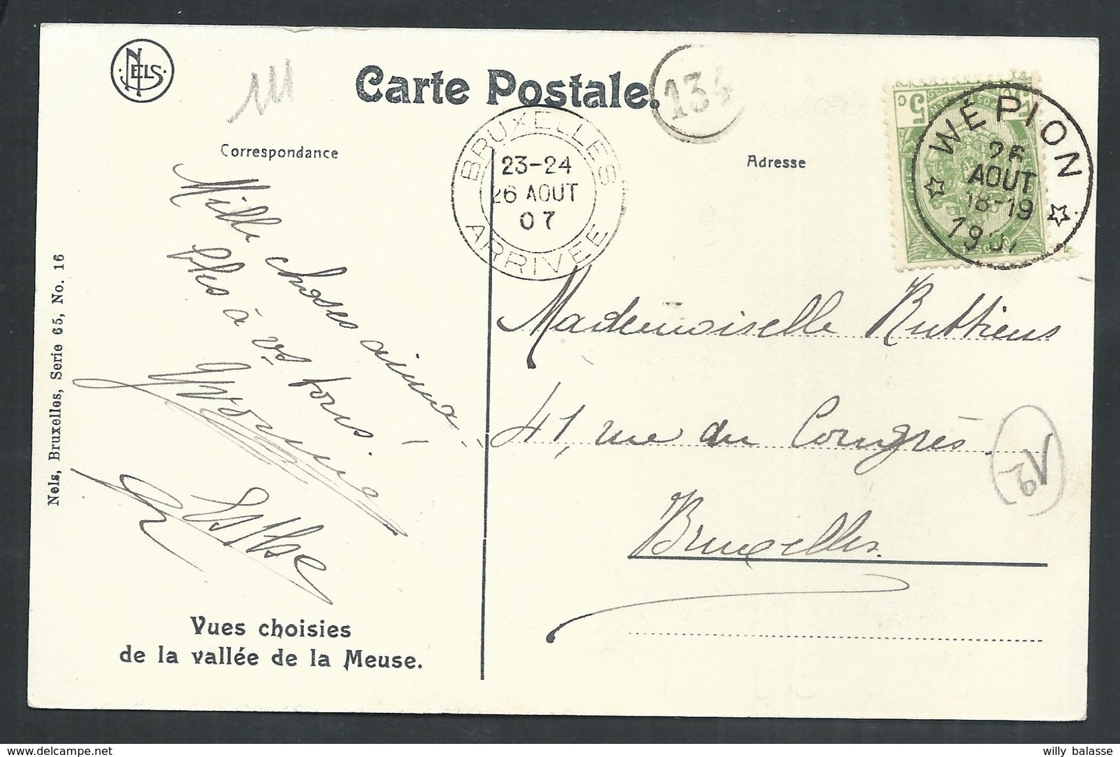 +++ CPA - WEPION - Hôtel Pairibonnier - Café - Nels - Cachet Relais 1907   // - Namur