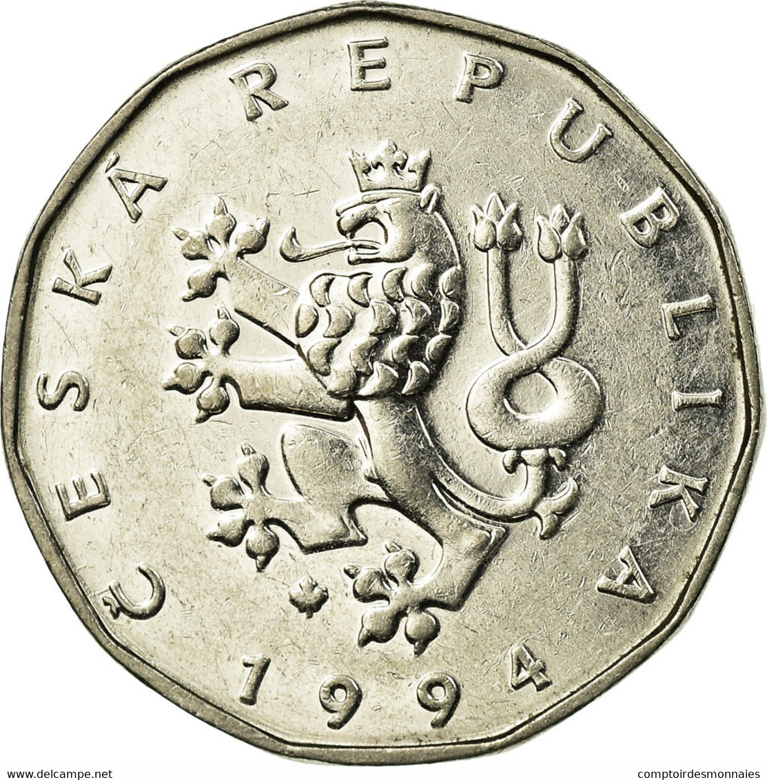 Monnaie, République Tchèque, 2 Koruny, 1994, TTB, Nickel Plated Steel, KM:9 - Tchéquie