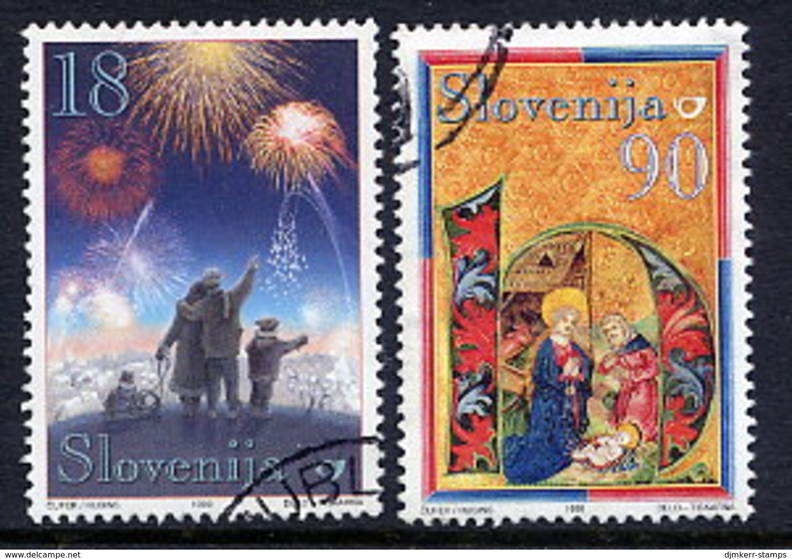 SLOVENIA 1999 Christmas 18 T. And 90 T. From Sheets Used.  Michel 277, 279 - Slovenië
