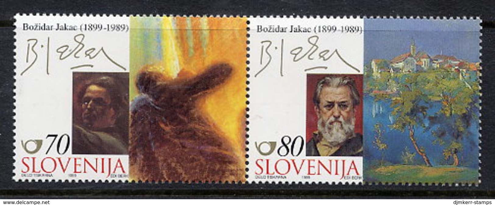 SLOVENIA 1999 Bozidar Jakac Paintings  MNH / **.  Michel 272-73 - Slowenien