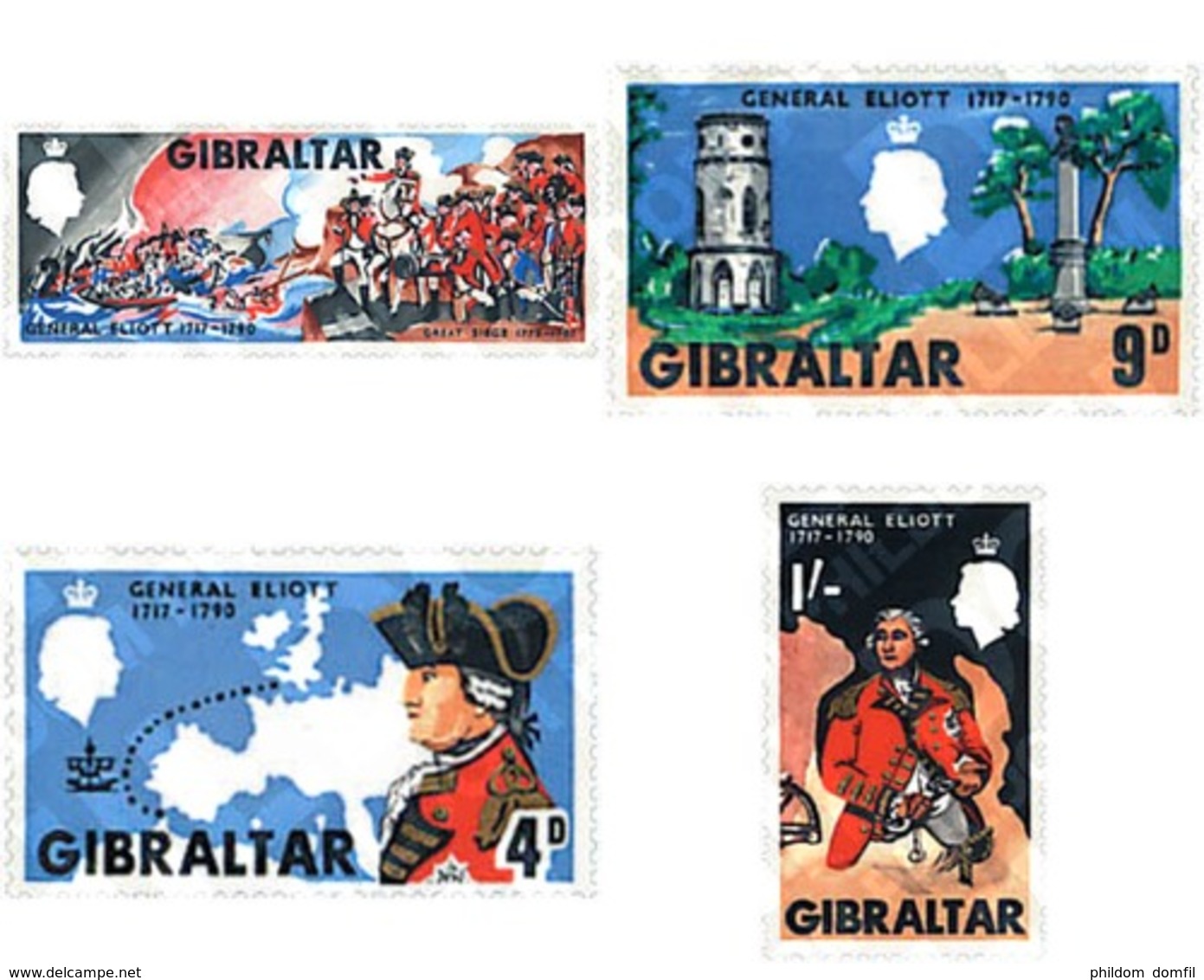 Ref. 83364 * MNH * - GIBRALTAR. 1967. 250th ANNIVERSARY OF THE BIRTH OF GENERAL GEORGE-AUGUSTUS ELIOTT . 250 ANIVERSARIO - Gibraltar
