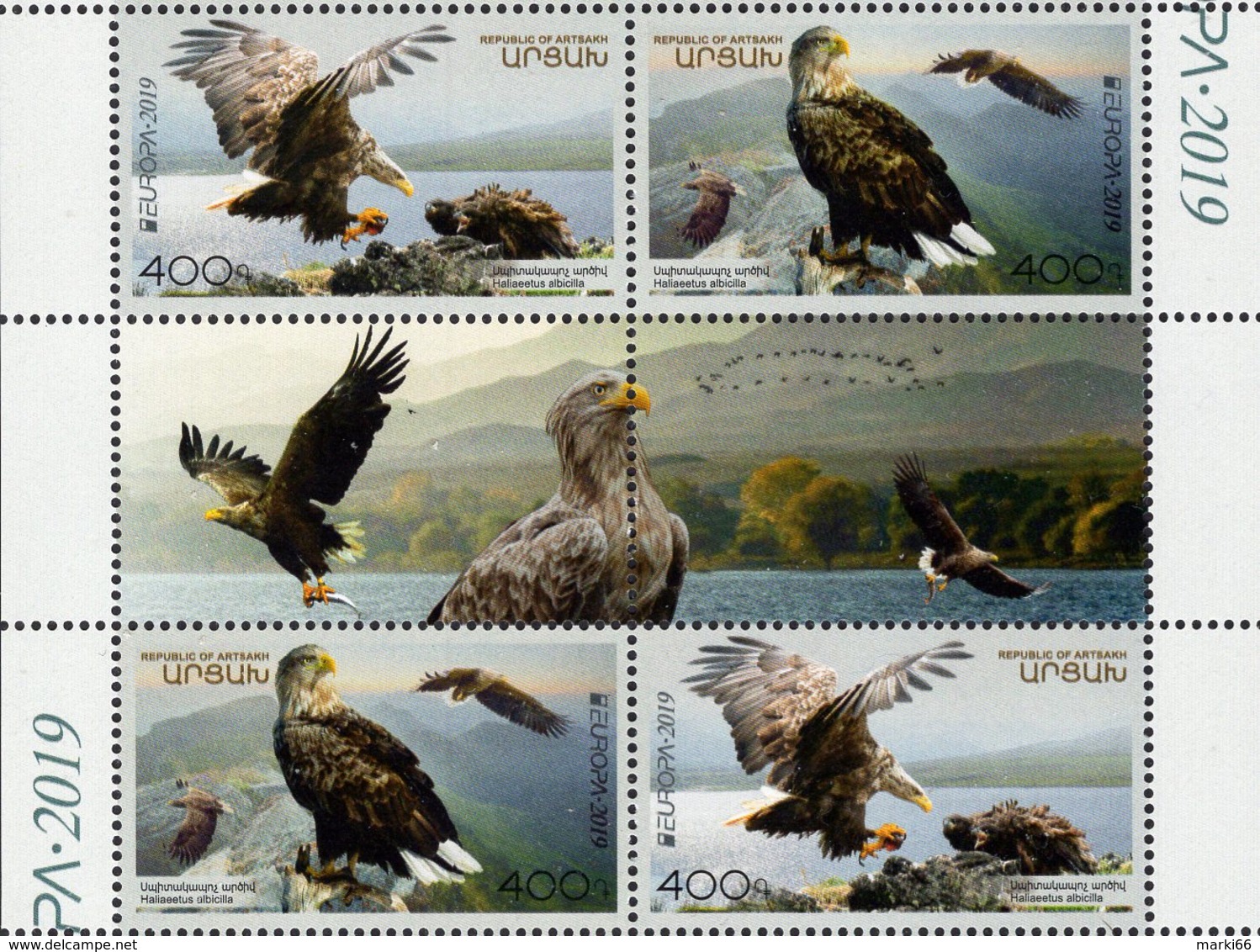 Armenia - Nagorno-Karabakh - 2019 - Europa CEPT - National Birds - Mint Stamp Pane With Gutter - Arménie