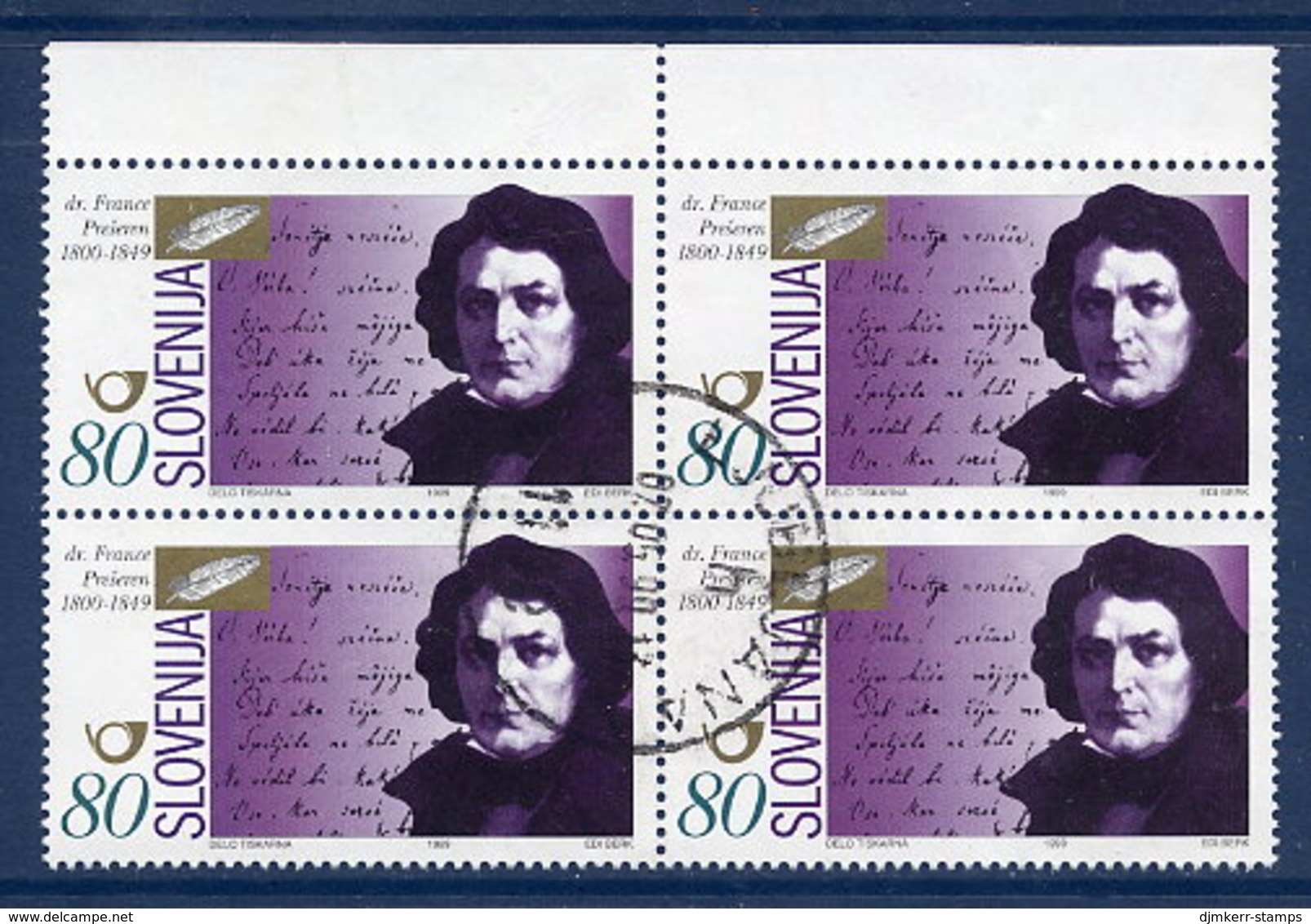 SLOVENIA 1999 Famous Slovenes 80 T. Used Block Of 4.  Michel 250 - Slovenië