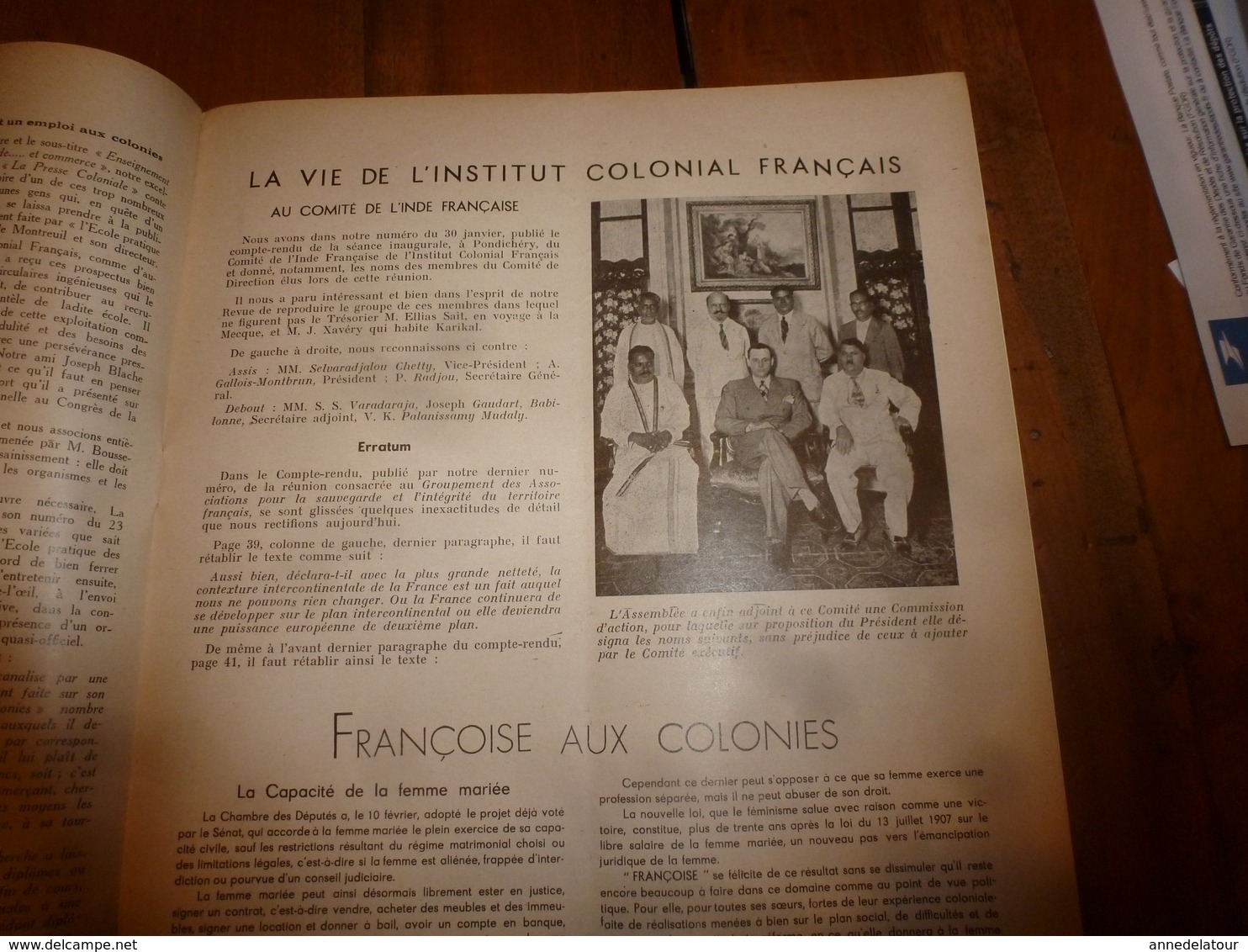 1938 LCCI : Maroc et pétrole; Taza; Port-Saïd ; etc