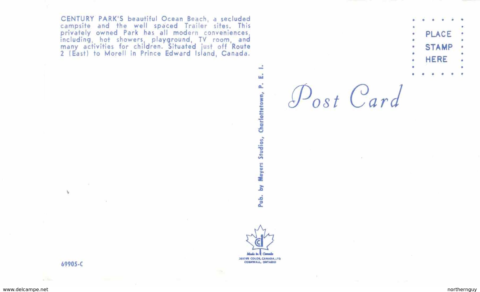 MORELL, Prince Edward Island, Canada, Century Park , Air Stream Trailer, Old Chrome Advertising  Postcard - Autres & Non Classés