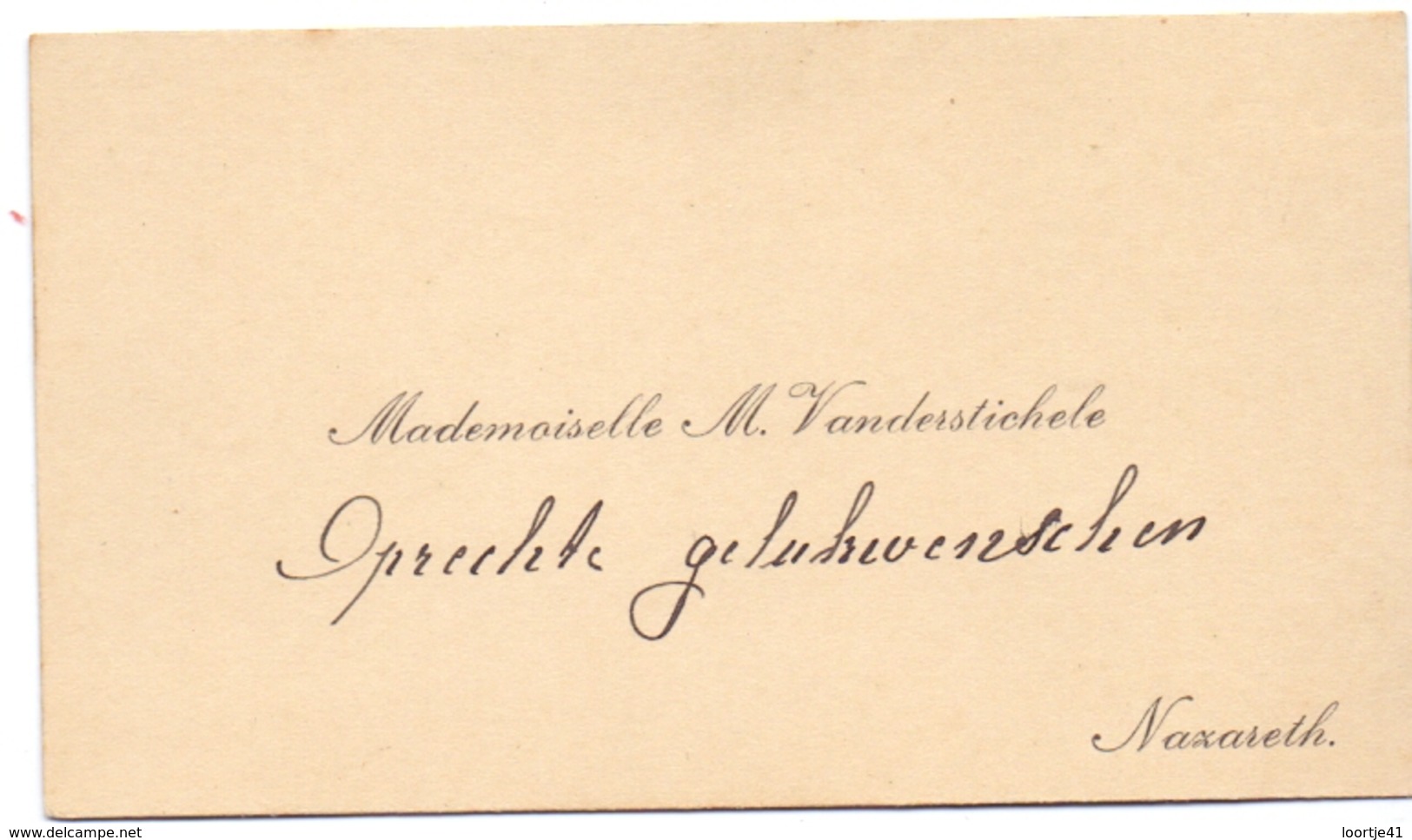 Visitekaartje - Carte Visite - Mademoiselle M. Vanderstichele - Nazareth - Cartes De Visite