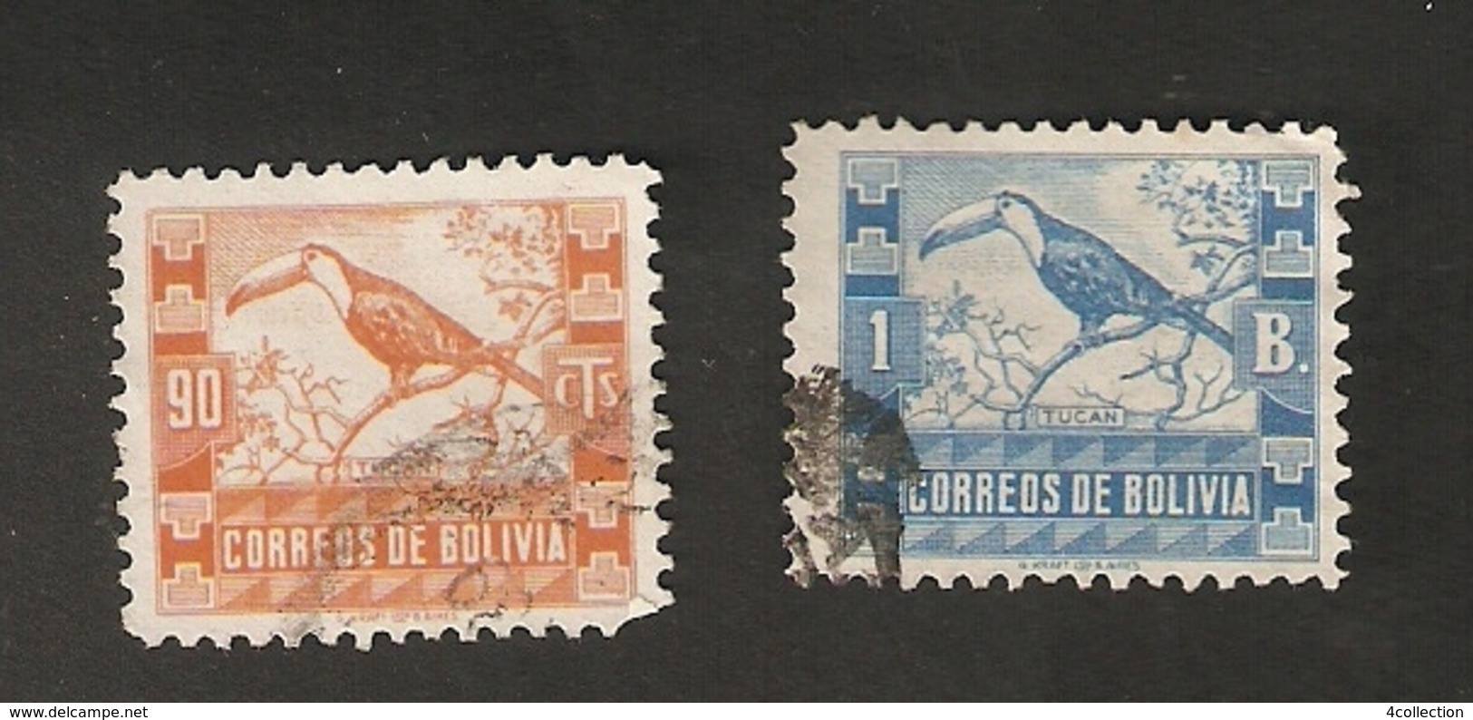 Bo4-7-2. America Correos De BOLIVIA 1 B. & 90 Cts 1939 TUCAN - Bolivia