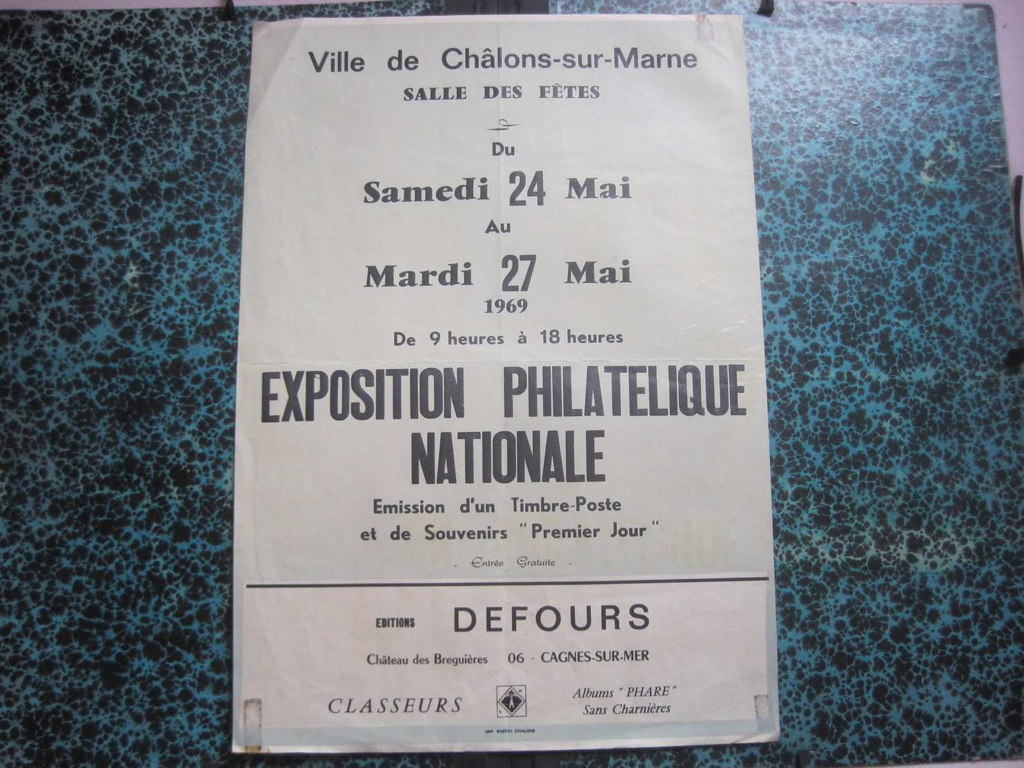 Affiche De L'Exposition Philatélique Nationale De Châlons-sur-Marne (51) - Mai 1969 / Créateur KARCZEWSKI Léon. - Non Classés