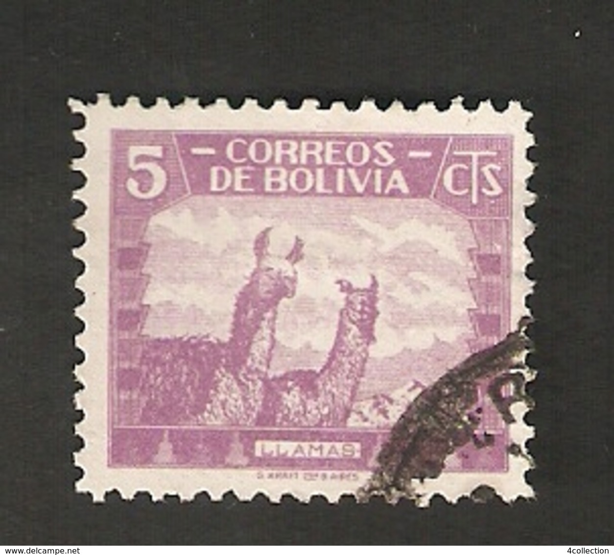 Bo4-8-1. America Correos De BOLIVIA 5 Cts 1939 LLAMAS - Bolivia