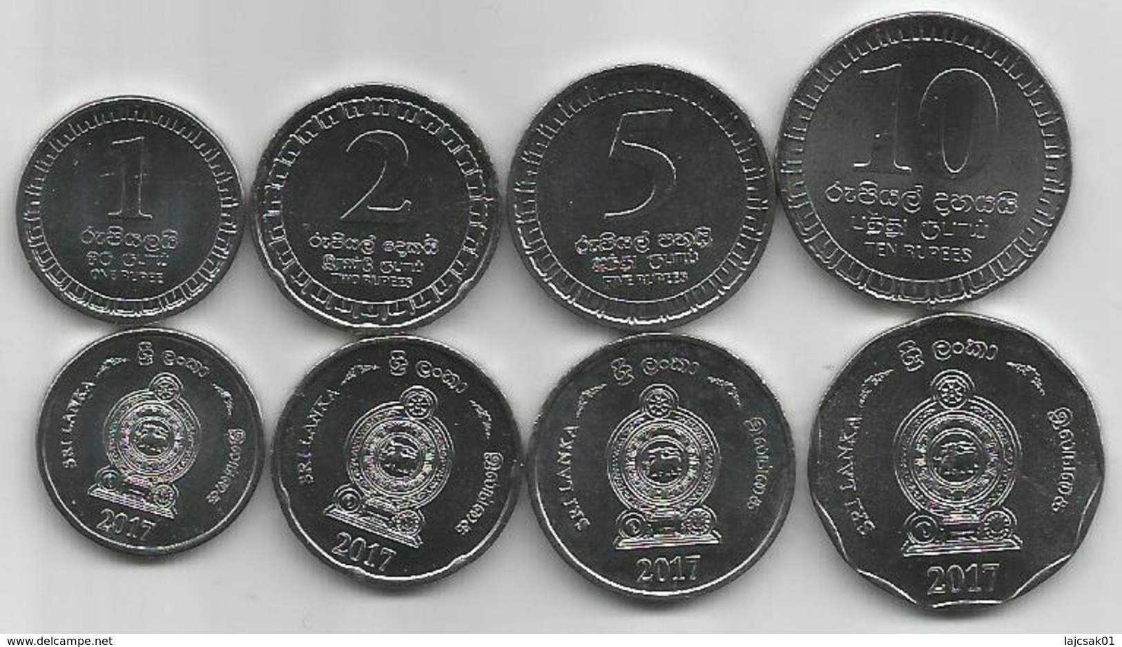 Sri Lanka 1 - 2 - 5 - 10 Rupees 2017. High Grade Set - Sri Lanka