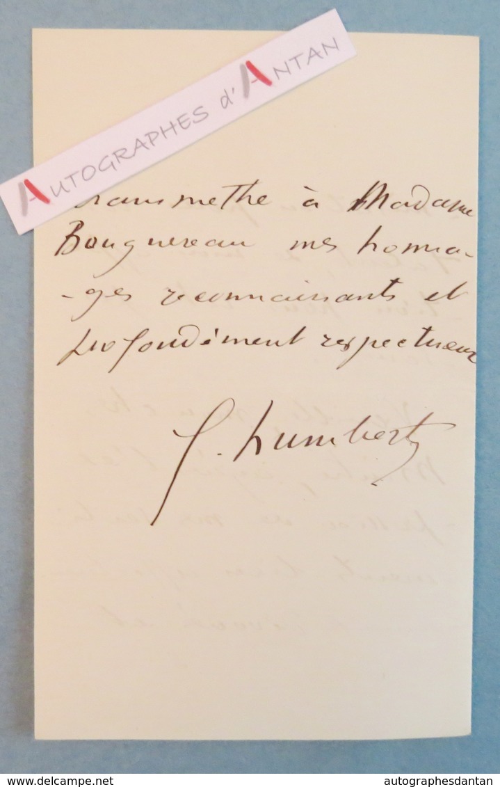 L.A.S 1902 Ferdinand HUMBERT Peintre - à William BOUGUEREAU - Cercle De L'Union Artistique - Lettre Autographe LAS Paris - Autres & Non Classés