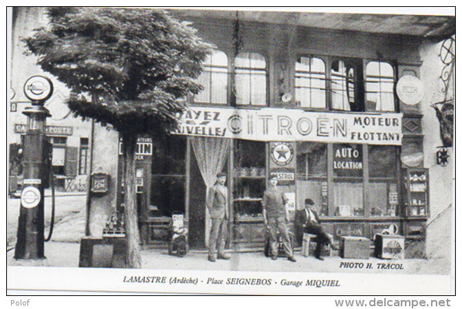 LAMASTRE - Place Seignebos - Garage Miquiel -Pompe A Essence -  Retirage Tracol  (A42)) - Lamastre