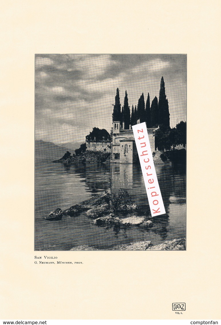 143-3 Neumann: San Vigilio Gardasee Insel Fotodruck1907!! - Autres & Non Classés