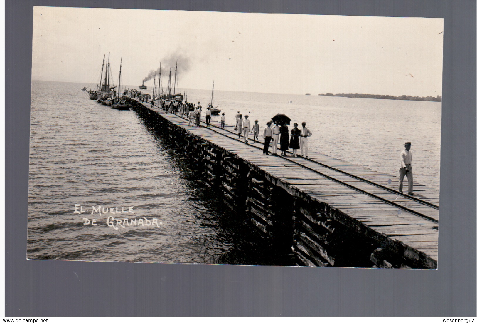 NICARAGUA Gran Lago El Muelle De Granada Ca 1920 OLD REAL PHOTO POSTCARD - Nicaragua