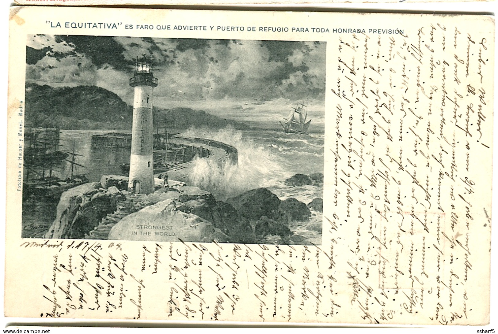 "La Equitativa" Es FARO Que Advierte Y Puerto De Refugio Para Toda Honrada Prevision ANUNCIO 1904 - Autres & Non Classés