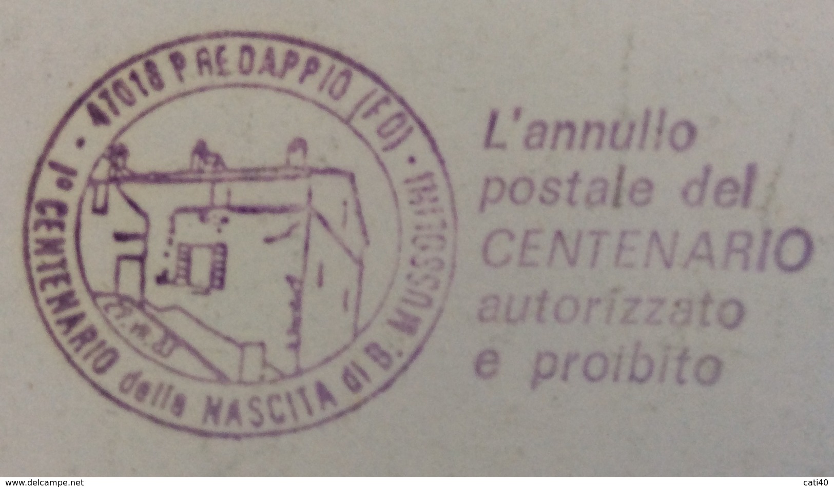 FASCISMO BENITO MUSSOLINI  TRA IL POPOLO  Da Villa Carpena 1983 Con L'annullo Postale Del Centenario - Storia