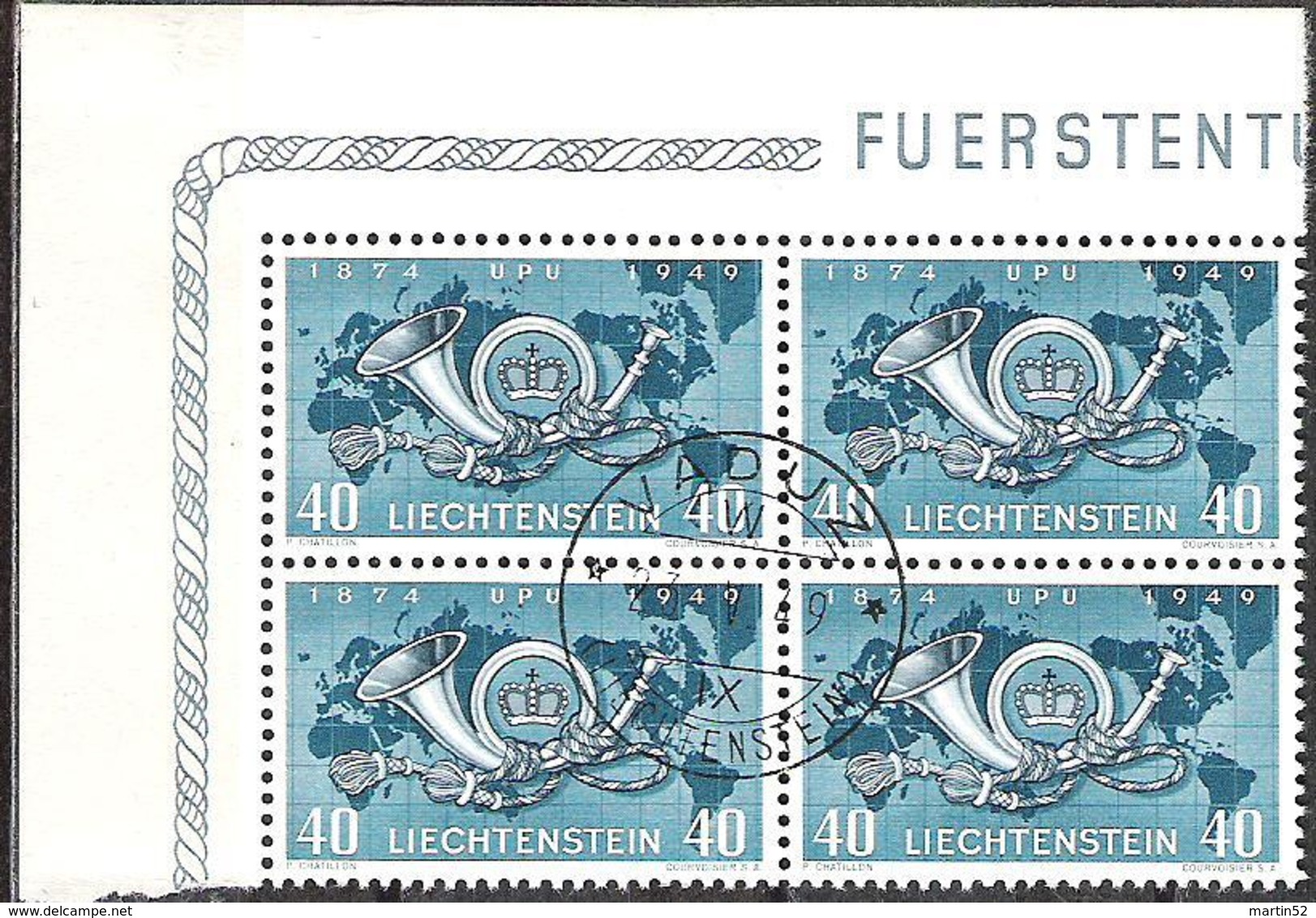 Liechtenstein 1949: 75 Jahre UPU  Zu 227 Mi 277 Yv 242 Mit ET-Stempel VADUZ 23.V.49  (Zumstein CHF 30.00) - Oblitérés