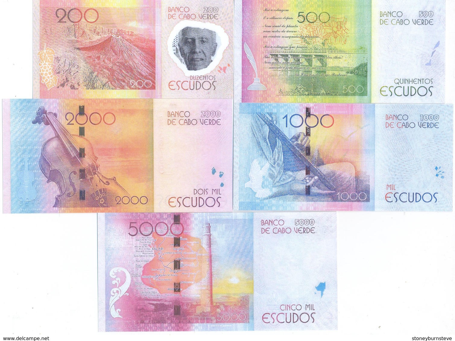 Cape Verde 5 Note Set 2014 COPY - Capo Verde