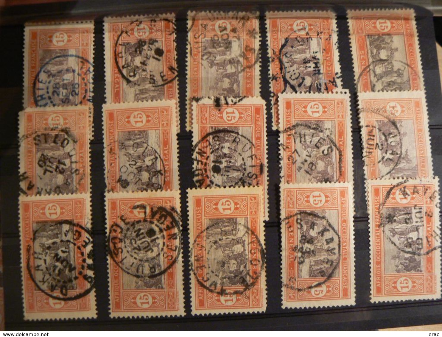 Sénégal - Lot de timbres pour étude de cachets - Début XXème