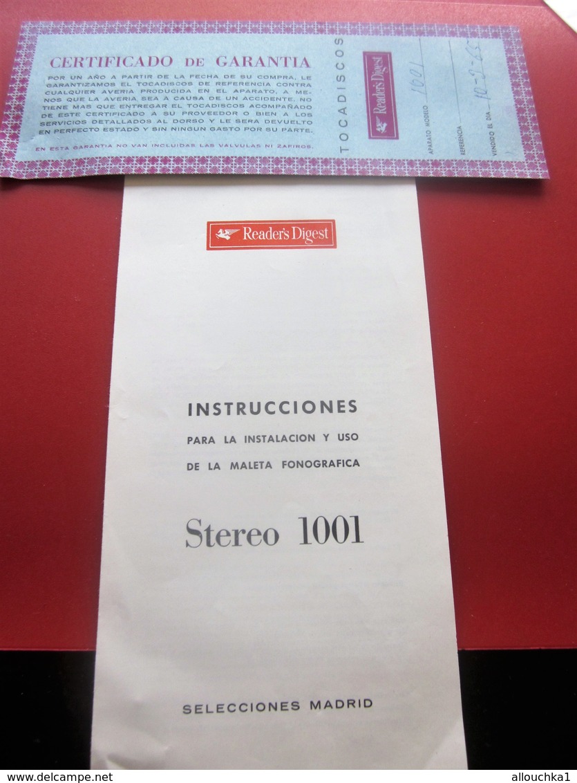 CERTIFICADO DE GARANTIA FONOGRAFICA  STÉRÉO 1001 Facturas De Papel Antiguas Y Documentos Comerciales De España.español - Espagne