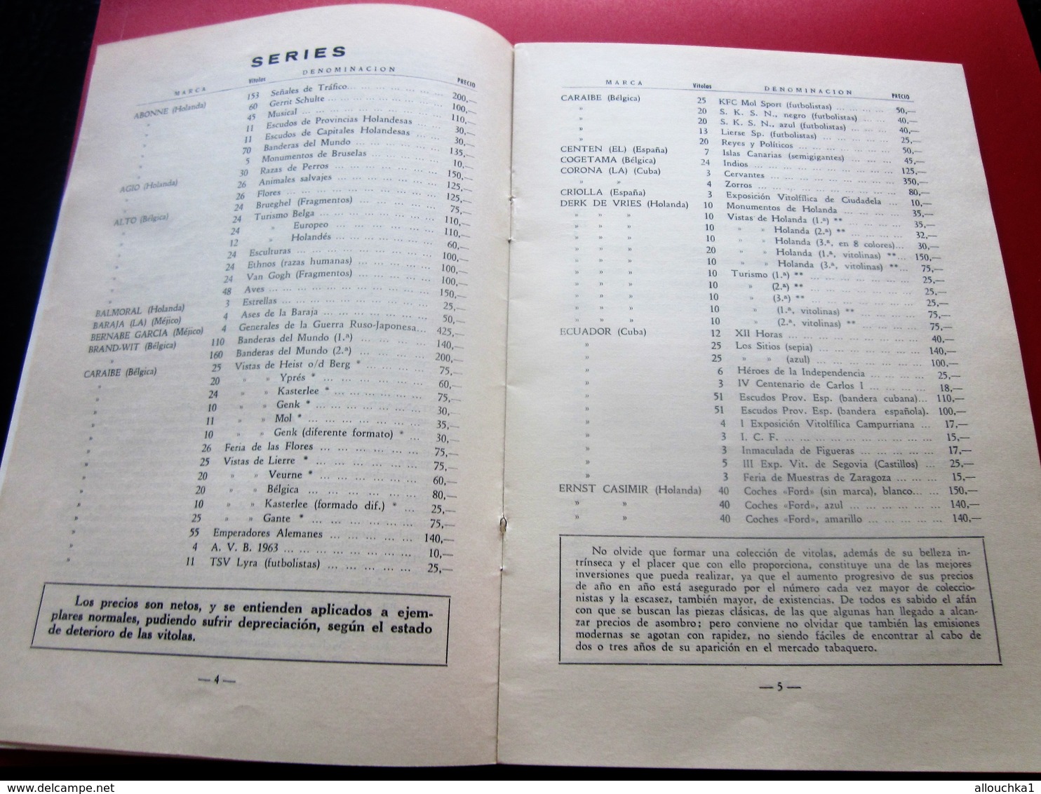 ANILLOS DE CIGARO CATALOGO DE PRECIOS BAGUES CIGARES Facturas De Papel Antiguas Y Documentos Comerciales De España-1965 - España