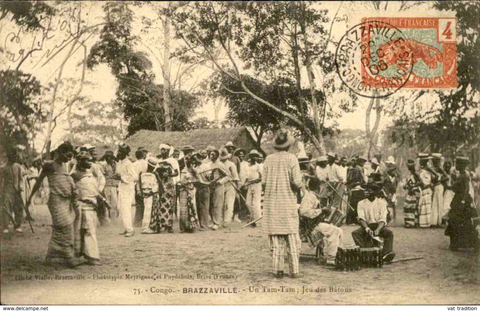 CONGO - Carte Postale - Brazzaville - Un Tam Tam , Jeux Des Bâtons - L 29377 - Brazzaville