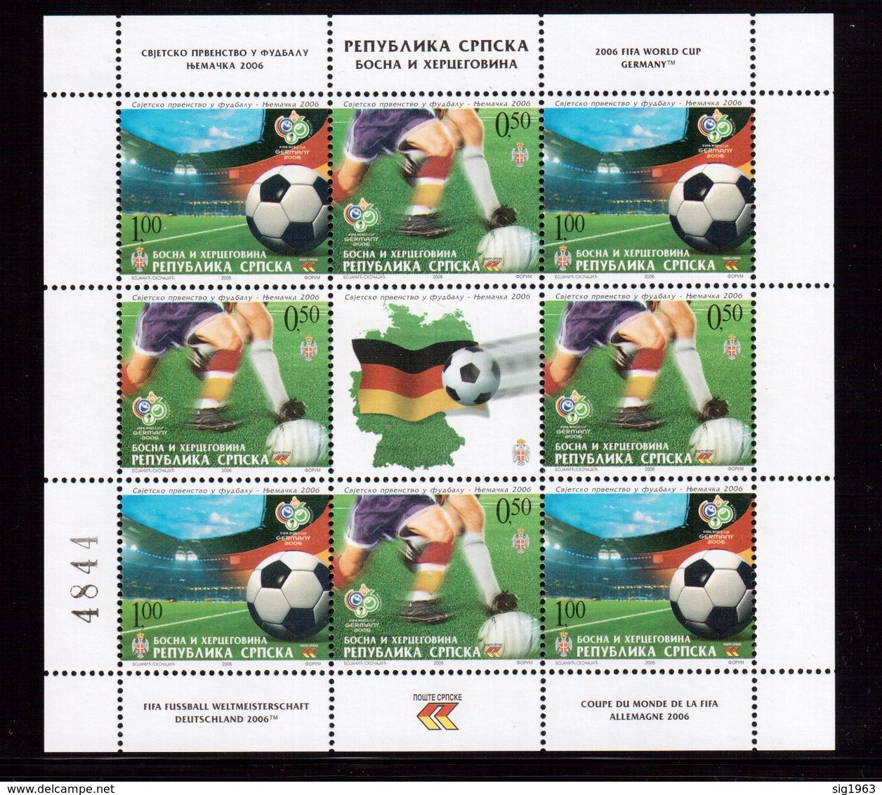 Bosnia(CPПCKA)-2006,(Mi.495-496), Sheet, Football, Soccer, Fussball,calcio,MNH - 2006 – Germania