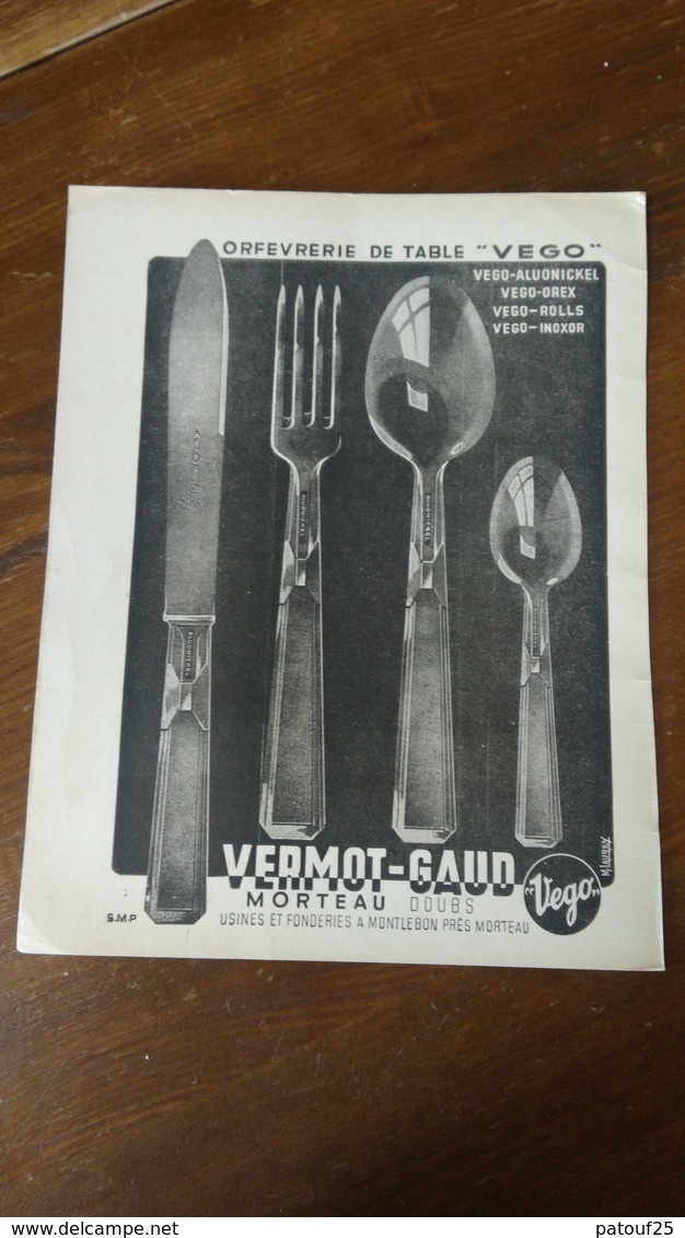 Pub Vermot Gaud Montlebon Morteau Doubs 1945 - Advertising