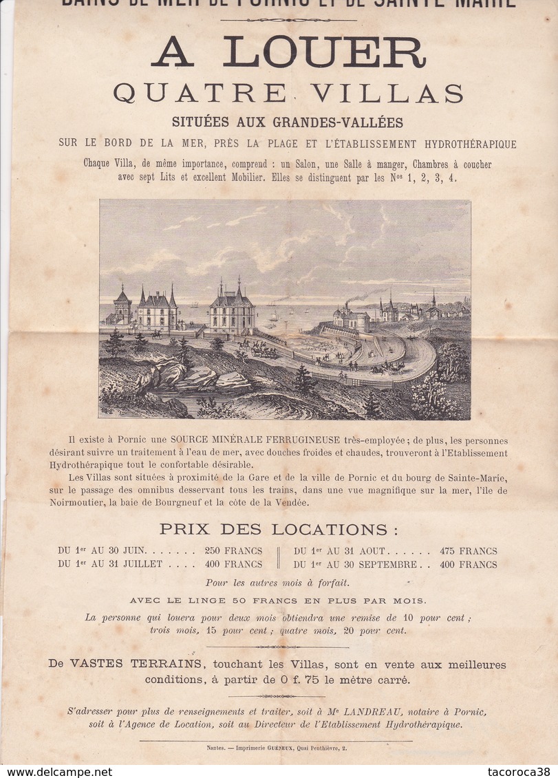 44 - PORNIC Et STE MARIE - A Louer 4 Villas Dans Les Côtes De Bretagne, Agence De Location M° LANDREAU à PORNIC - Pornic