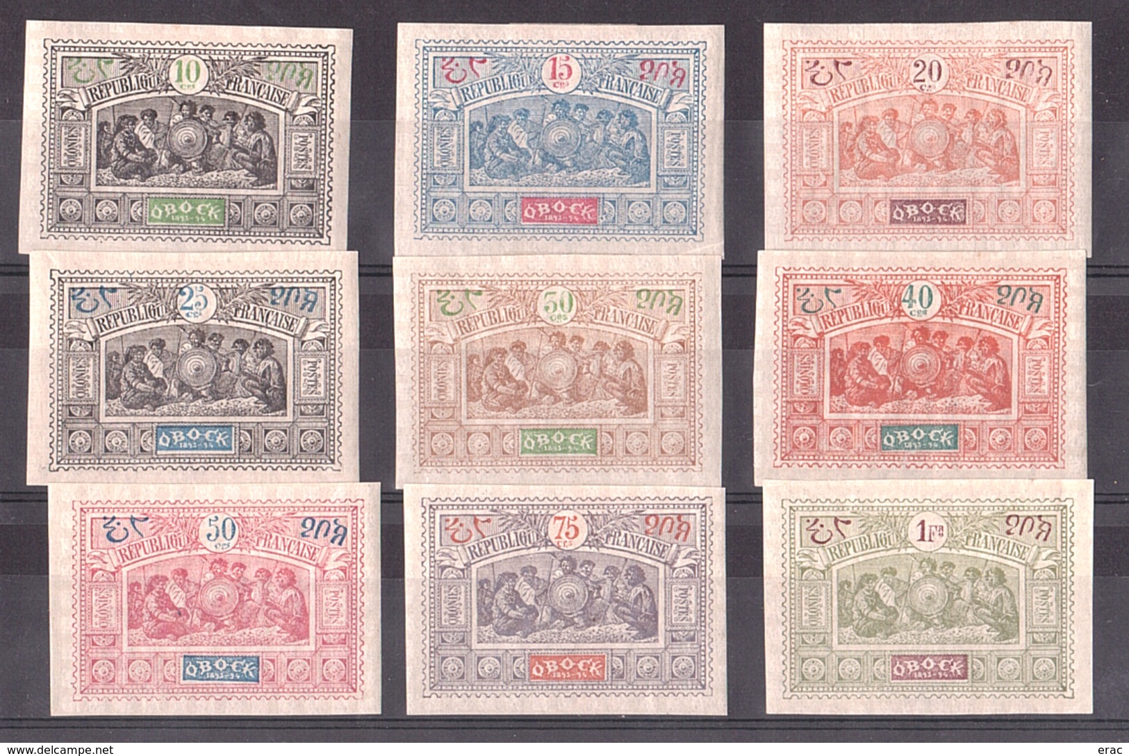 Obock - 1894 - N° 51 à 59 - Neufs * - Groupe De Guerriers Somalis - Unused Stamps