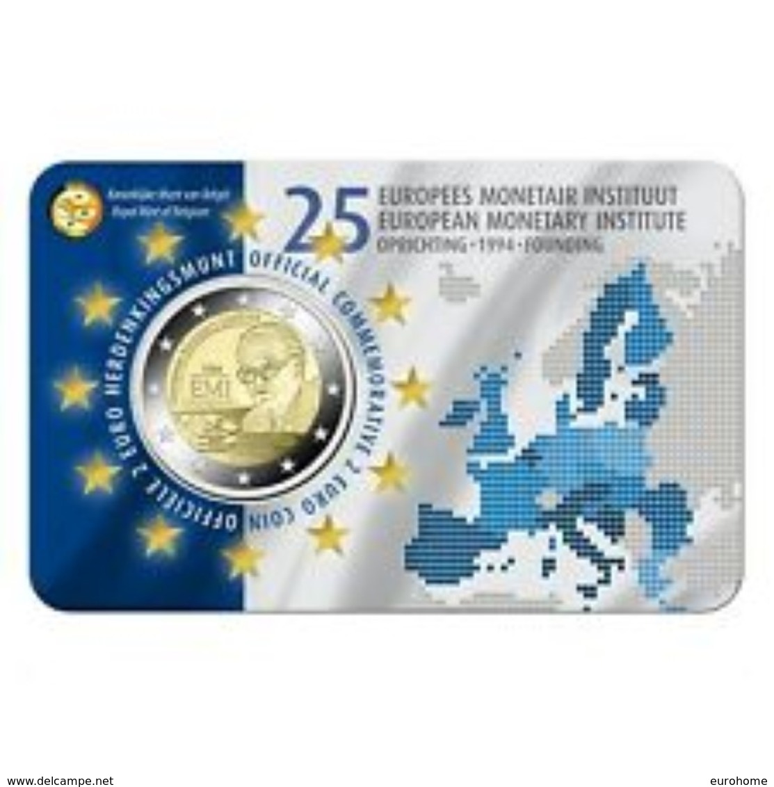 Belgie 2019  2 Euro Commemo 25 Jaar EMI    Nederlandstalige Versie    In Coincart   Extreme Rare !!! - Belgique